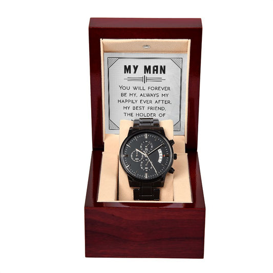 To My Man | Black Chronograph Watch