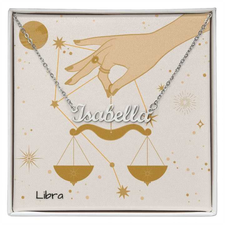 Zodiac Libra September 24 October 23 Name Necklace