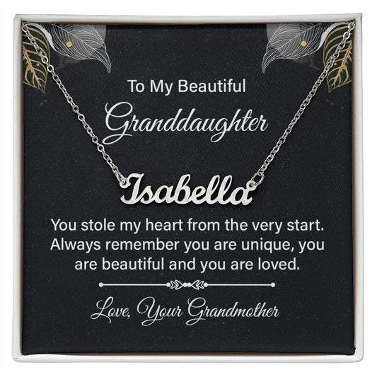 To My Beautiful Granddaughter | Customizable Name Necklace