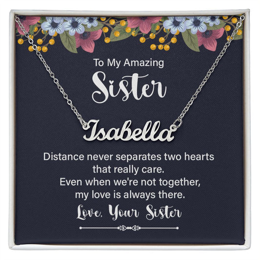 To My Amazing Sister From Sister | Customizable Name Necklace