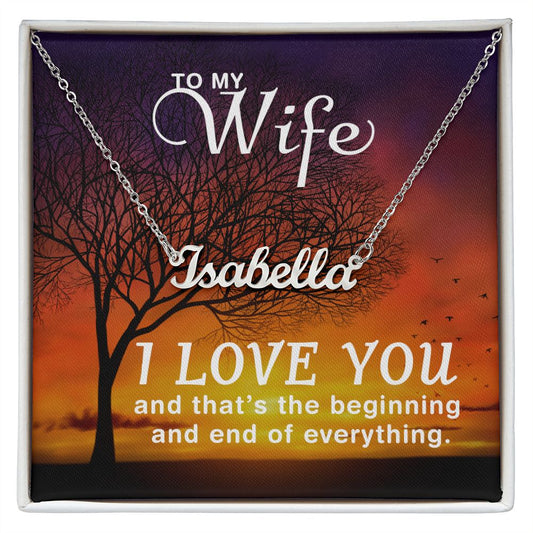 To My Wife "I Love You" | Customizable Name Necklace "Sunset"