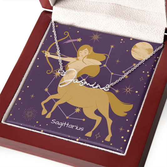 Zodiac | Sagittarius (November 23 – December 21) | Signature Name Necklace