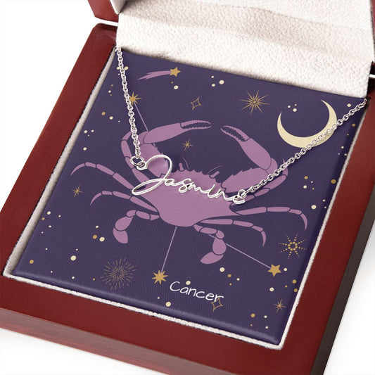 Zodiac | Cancer (June 22 – July 23) | Signature Name Necklace