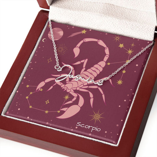 Zodiac | Scorpio (October 24 – November 22) | Signature Name Necklace