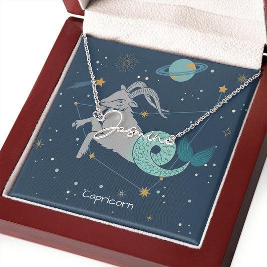 Zodiac | Capricorn (December 22 – January 20) | Signature Name Necklace