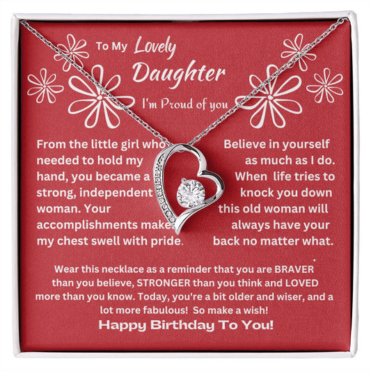 To My Lovely Daughter... Happy Birthday | "Forever Love" Necklace (Red)
