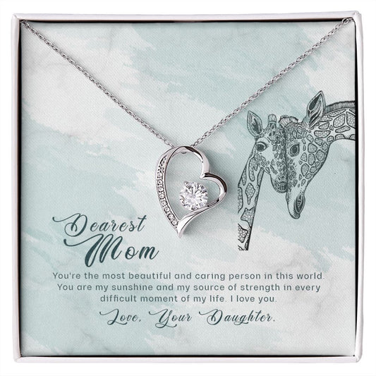 Dearest Mom from Daughter | "Forever Love" Necklace (Giraffe Kiss)