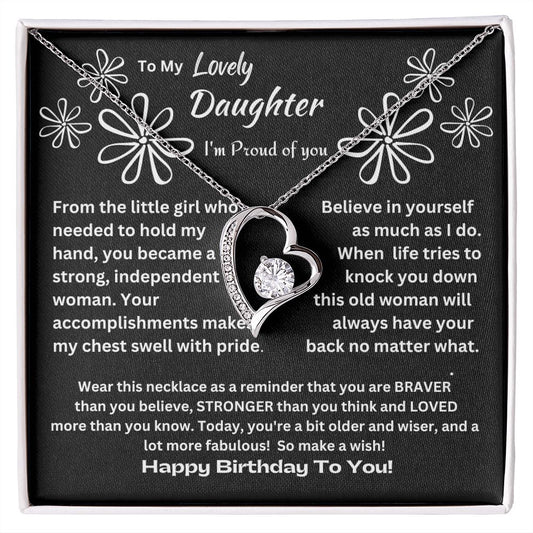 To My Lovely Daughter... Happy Birthday | "Forever Love" Necklace (Black)