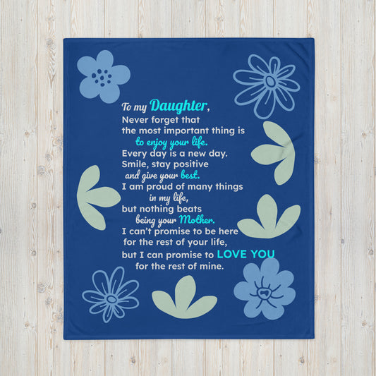 To My Daughter from Mom | Throw Blanket (Flowers)